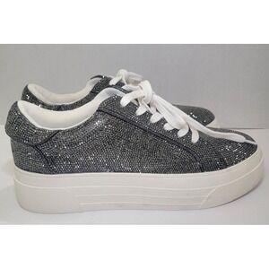 Jessica Simpson Cherello Platform Sneakers Silver Metallic‎ Bling Women Sz 9.5 M